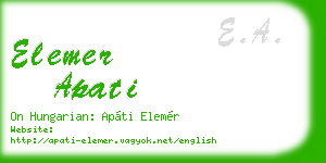 elemer apati business card