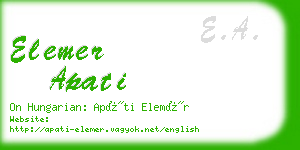 elemer apati business card